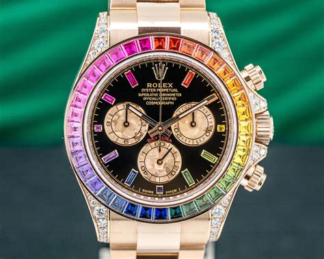 rolex daytona rainbow rose gold price|Rolex rainbow daytona original price.